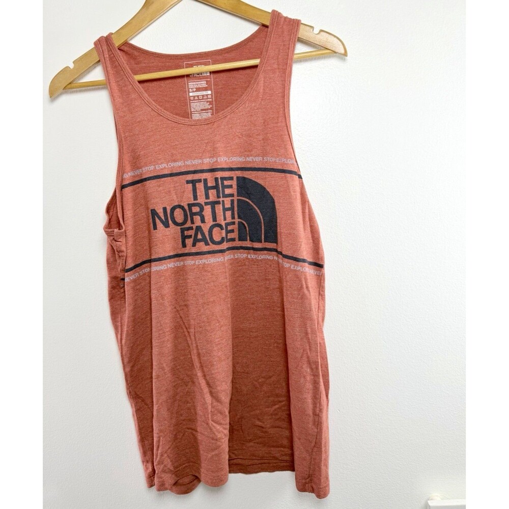 The North Face Men’s Small Red Heather Logo Graphic Tank Top Sleeveless size S
